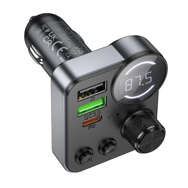 FM трансмістер Bluetooth Hoco E86 PD30W QC3.0 black 39725 фото