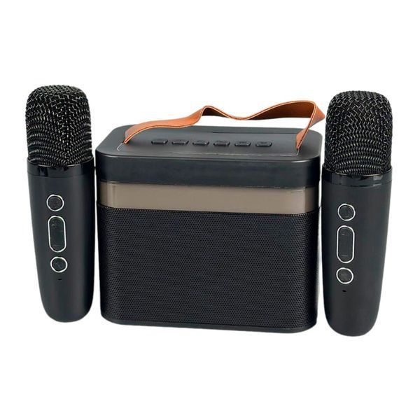 Колонка Bluetooth K18 2 мікрофона дитяче караоке black 44414 фото