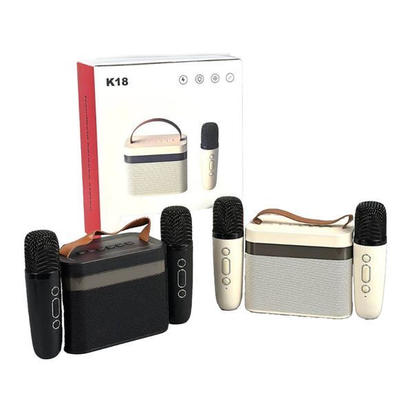 Колонка Bluetooth K18 2 мікрофона дитяче караоке black 44414 фото