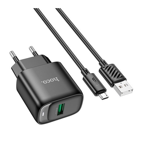 МЗП Hoco C140А 18W/3A + cable Micro black 37294 фото