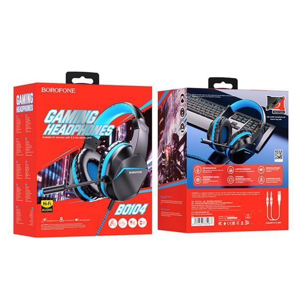 Навушники для комп'ютера Borofone BO104 black - blue 35502 фото