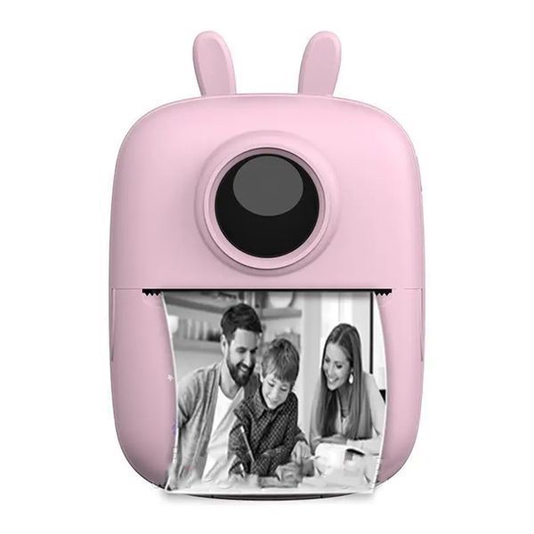 Портативний дитячий термопринтер Mini D7 Rabbit pink 36709 фото