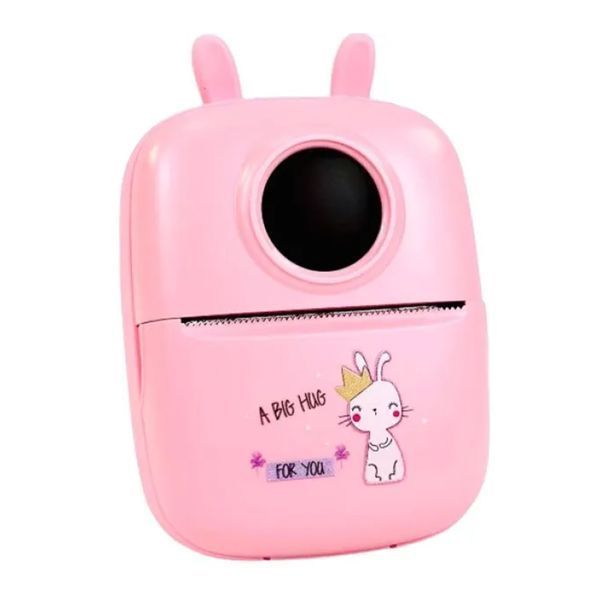Портативний дитячий термопринтер Mini D7 Rabbit pink 36709 фото