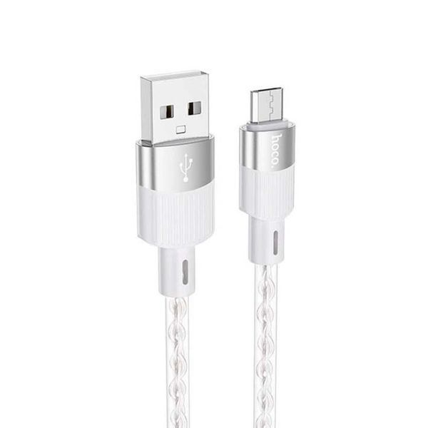 USB Cable Hoco Micro usb X99 2.4A 1m silver 33299 фото