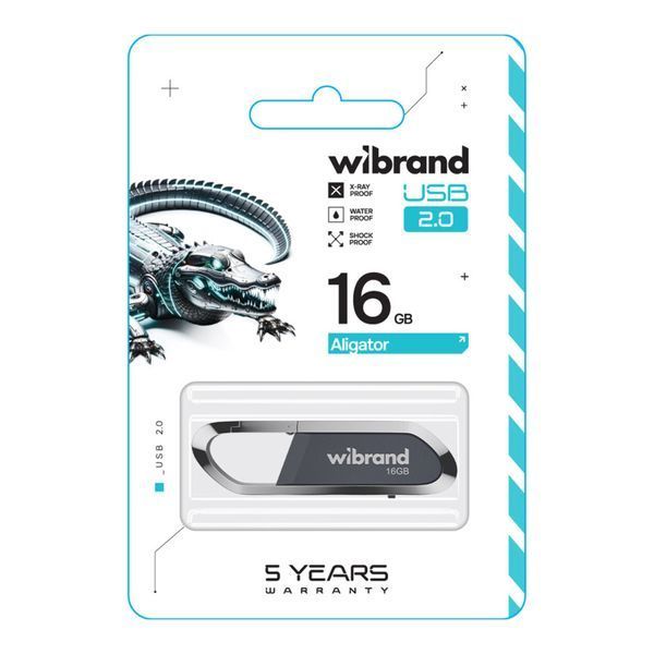 USB Flash 16 GB Wibrand Aligator Grey 19984 фото