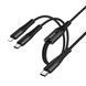 USB Cable Hoco X123 2 in 1 Type-C/Lightning to Type-C 1m black 44463 фото 2