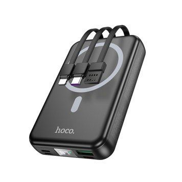 Power bank 10 000 mAh Hoco DB59 22.5W+PD20W magnetic 15W with display black 00079 фото