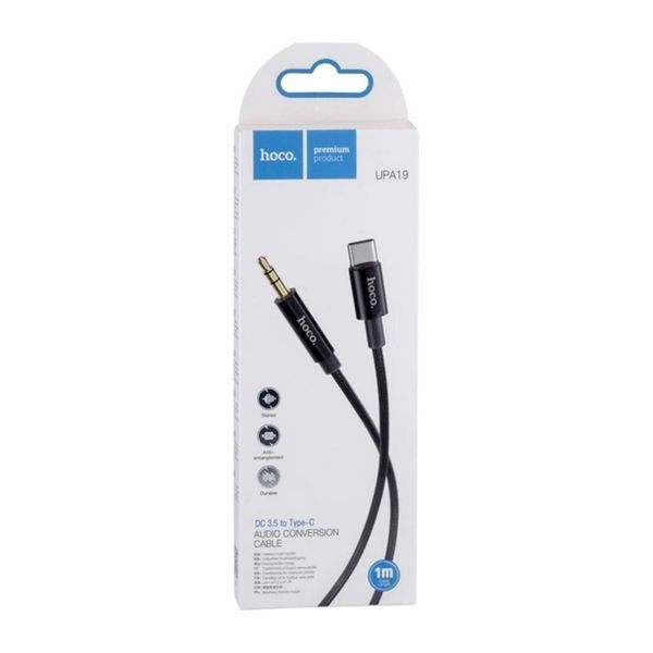AUX Hoco UPA19 3.5 to Type-C 1m black 29730 фото