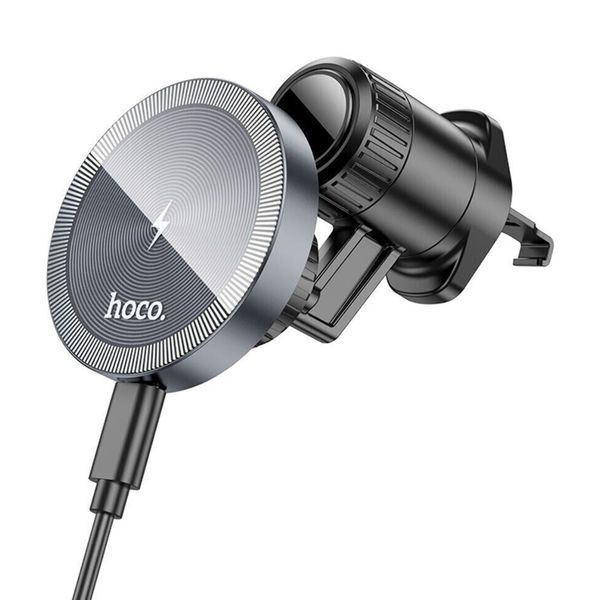 Автотримач з бездротовою зарядкою Hoco HW6 black 40839 фото