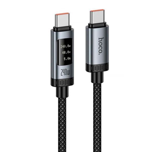 Cable Hoco Type-C to Type-C U148 display 240W 1m black 44877 фото
