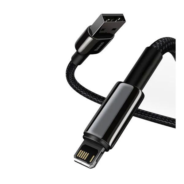 Кабель Baseus Tungsten Gold Fast Charging Lightning 2.4A (2m) black 19320 фото