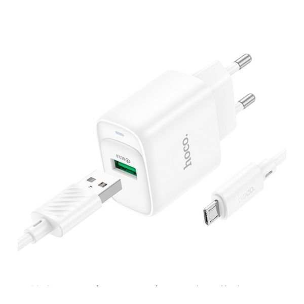 МЗП Hoco C140А 18W/3A + cable Micro white 37293 фото