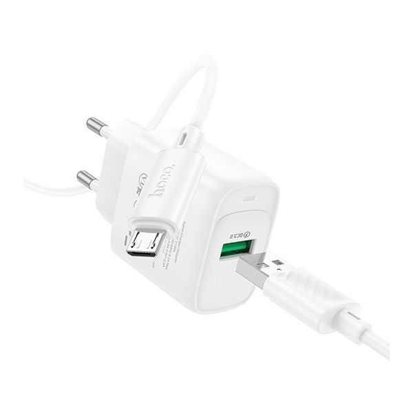 МЗП Hoco C140А 18W/3A + cable Micro white 37293 фото