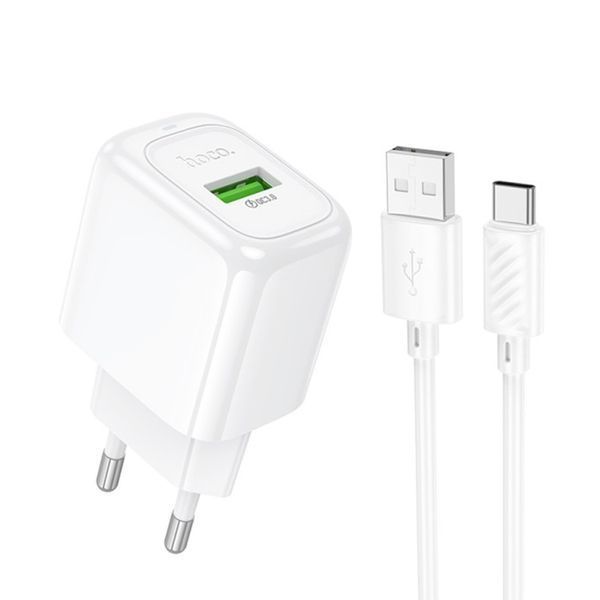 МЗП Hoco CS52A 18W/3A + cable Type-C white 40207 фото