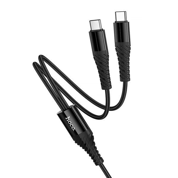 USB Cable Hoco X123 2 in 1 Type-C/Type-C to Type-C 1m black 44464 фото