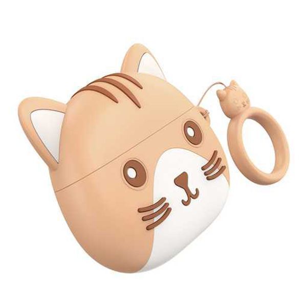 Навушники AirPods 3 Hoco EW46 white + case cat beige 32596 фото