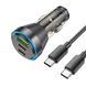 АЗП Hoco NZ12D PD 60W/3A QC3.0 18W (1USB-2USB-C) LED + cable Type-C to Type-C black 37872 фото 3