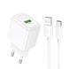 МЗП Hoco CS52A 18W/3A + cable Type-C white 40207 фото 2