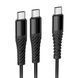 USB Cable Hoco X123 2 in 1 Type-C/Type-C to Type-C 1m black 44464 фото 5