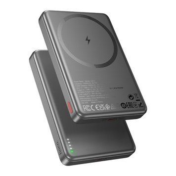 Power bank 10 000 mah Hoco Q26A Joy PD20W magnetic fast charging power bank Metal Gray 00685 фото