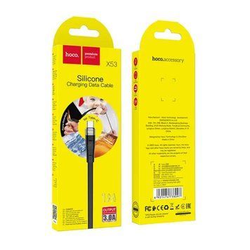 USB Cable Hoco Type-C X53 3A 1m black 23887 фото