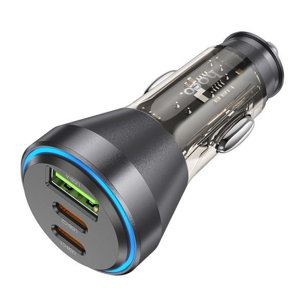 АЗП Hoco NZ12D PD 60W/3A QC3.0 18W (1USB-2USB-C) LED black 37675 фото