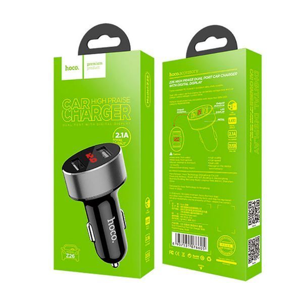 АЗП Hoco Z26 2.4A (2USB) black 20715 фото