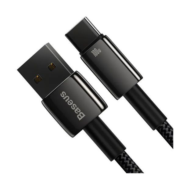 Кабель Baseus Tungsten Gold Fast Charging USB to Type-C 100W (2m) black 19375 фото