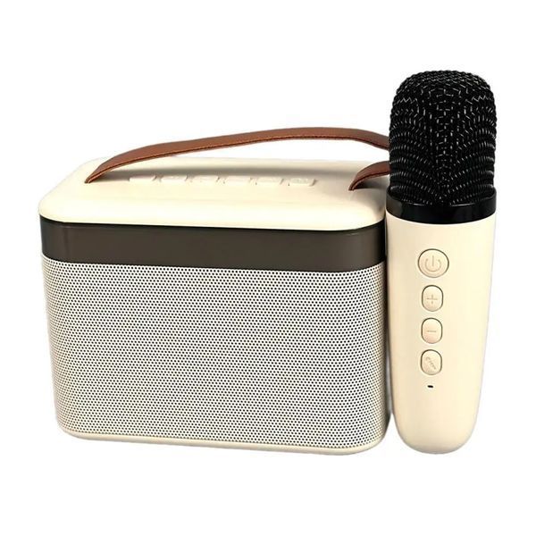 Колонка Bluetooth K19 1 мікрофон дитяче караоке beige 44412 фото