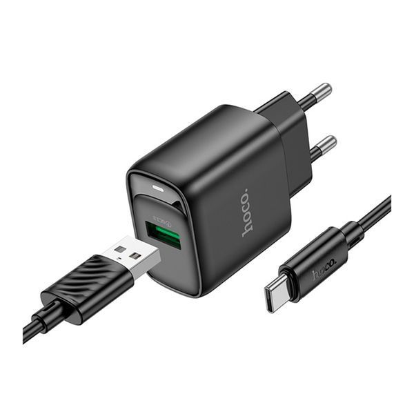 МЗП Hoco C140А 18W/3A + cable Type-C black 37296 фото