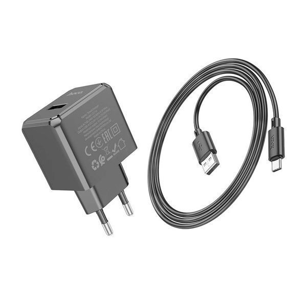 МЗП Hoco CS11А 10.5W/2.1A (1USB) + cable Type-C black 33362 фото