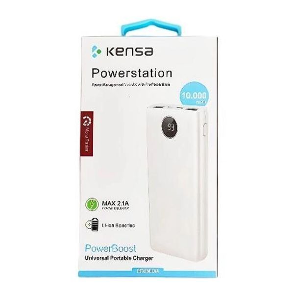 Power bank 10000 mAh Kensa дисплей KP-60 white 07928 фото