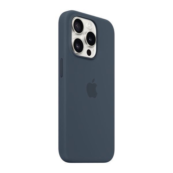 Silicone case iPhone 15 Pro with MagSafe storm blue 33691 фото