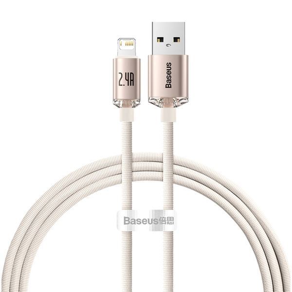 USB Cable Baseus Crystal Shine Series Lightning 2.4A (1.2m) pink 08989 фото