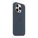 Silicone case iPhone 15 Pro with MagSafe storm blue 33691 фото 2