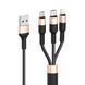 USB Cable Hoco X26 3 in 1 Type-C + Lightning + Micro 2A 1m black-gold 40930 фото 2