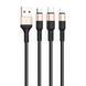 USB Cable Hoco X26 3 in 1 Type-C + Lightning + Micro 2A 1m black-gold 40930 фото 4