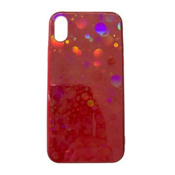 Силікон iPhone X/Xs Glass 3D кульки red 18778 фото