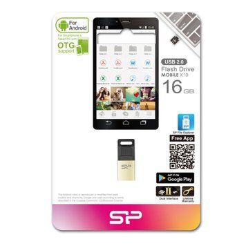 USB - Micro Flash 16 GB SiliconPower X10 Champage Metal 27354 фото
