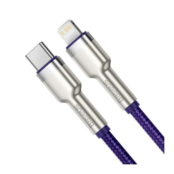 Кабель Baseus Cafule Metal Type-C to Lightning PD 20W (2m) purple 03652 фото