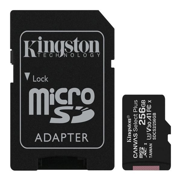 MicroSD 256GB Kingston Canvas Select Plus UHS-3 150R Class 10 + adapter SD 43125 фото