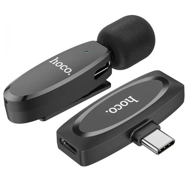 Мікрофон петличний bluetooth Hoco L15 Type-C black 33752 фото