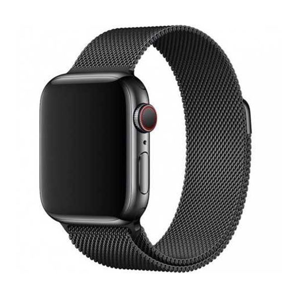 Ремінець Apple watch 42/44/45mm Milanese Loop black 25494 фото