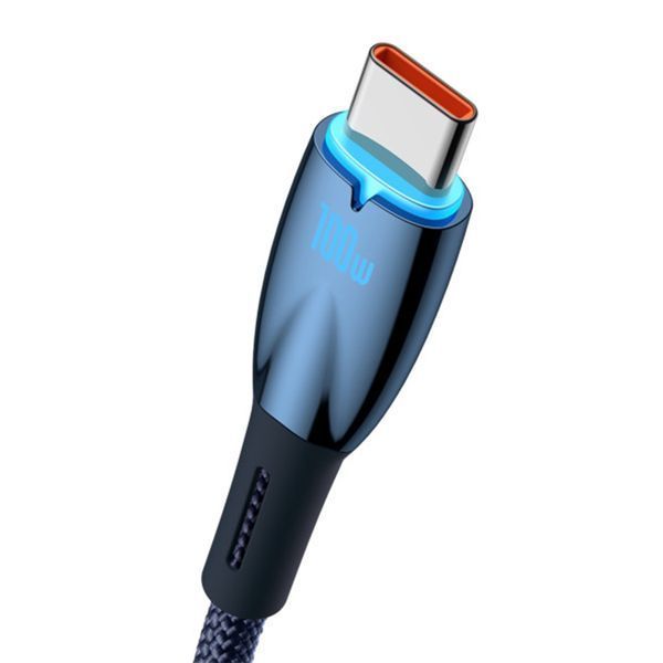 USB Cable Baseus Glimmer Series Fast Charging Type-C 100W (1m) blue 13030 фото