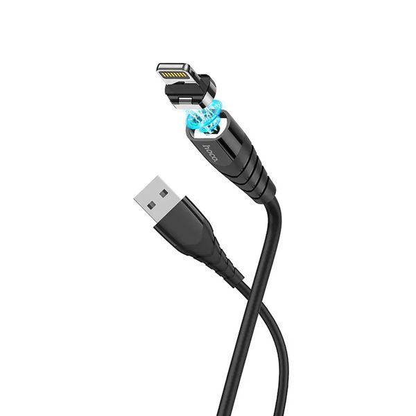 USB Cable Hoco Lightning X63 магніт 2.4A 1m black 27139 фото