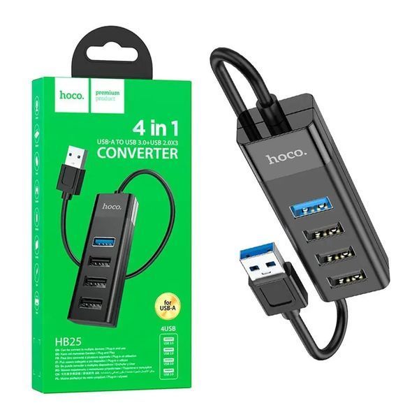 USB HUB Hoco HB25 black 30610 фото
