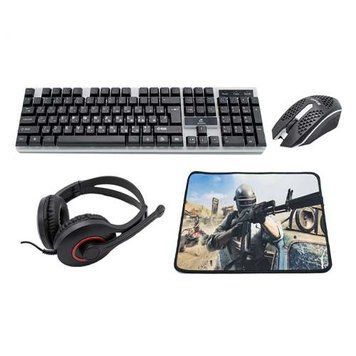 Клавіатура JEQANG JK-988 4в1 + мишка + килимок навушники 29545 фото