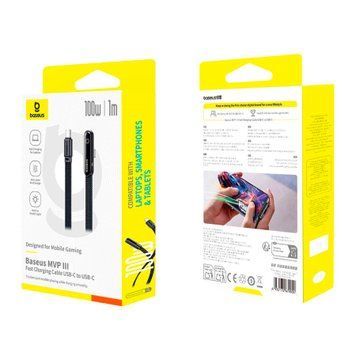 Cable Baseus MVP 3 Fast Charging Type-C to Type-C 100W (1m) black 49676 фото
