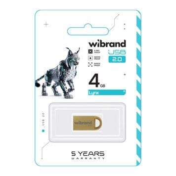 USB Flash 4 GB Wibrand Lynx Gold UA 25487 фото