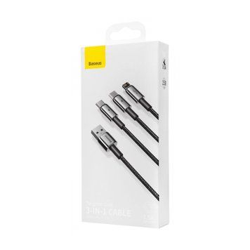 Cable Baseus Tungsten Gold One-for-three Fast Charging Data 3-in-1 (Micro USB+Lightning+Type-C) 3.5 19376 фото